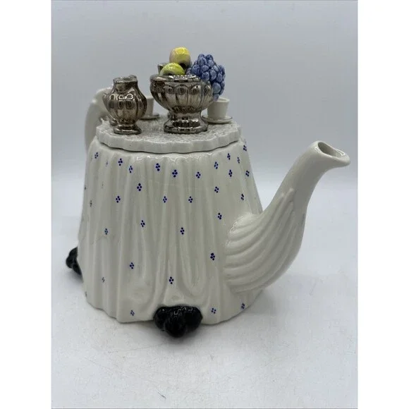 Paul Cardew Teapot Victorian Silver Service Porcelain Retired - Picture 2 of 16
